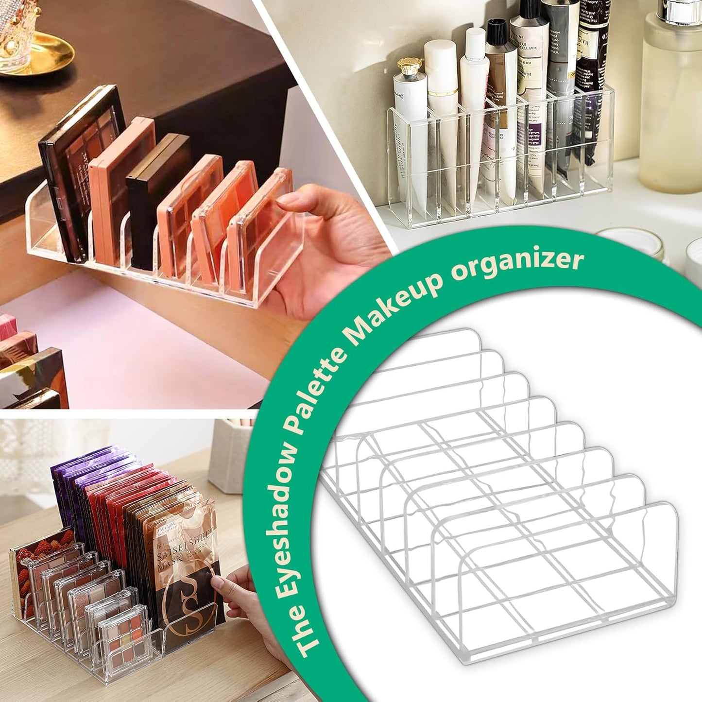 2 Packs Acrylic Mail Organizer Plastic Desk Cash Tray,7 Section Divided Vanity Organize Holder Vertical Letter Sorter for Desktop, Bill, Document, Notebook