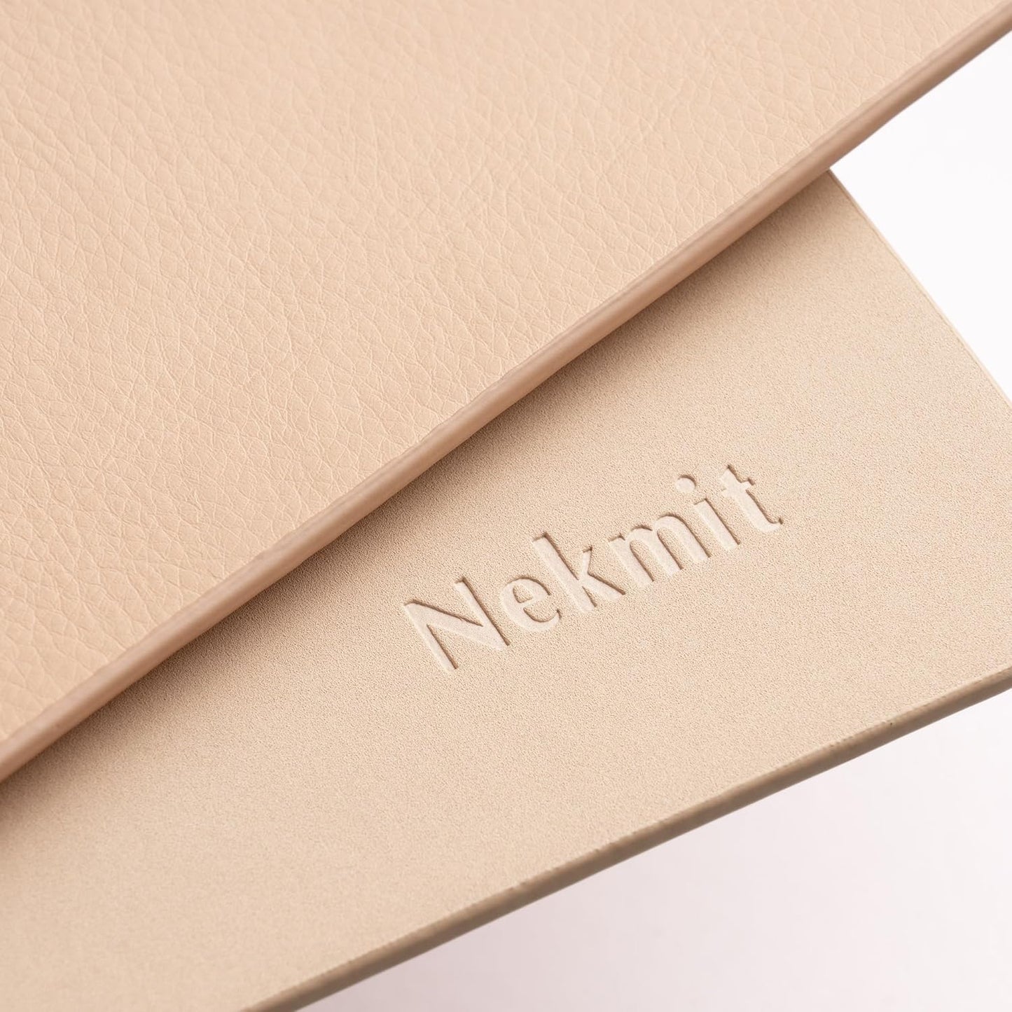 Nekmit Leather Desk Blotter Pad 36 x 20 Inches, Flat, Non-Slip, Waterproof, Apricot, Ideal for Office and Home and More