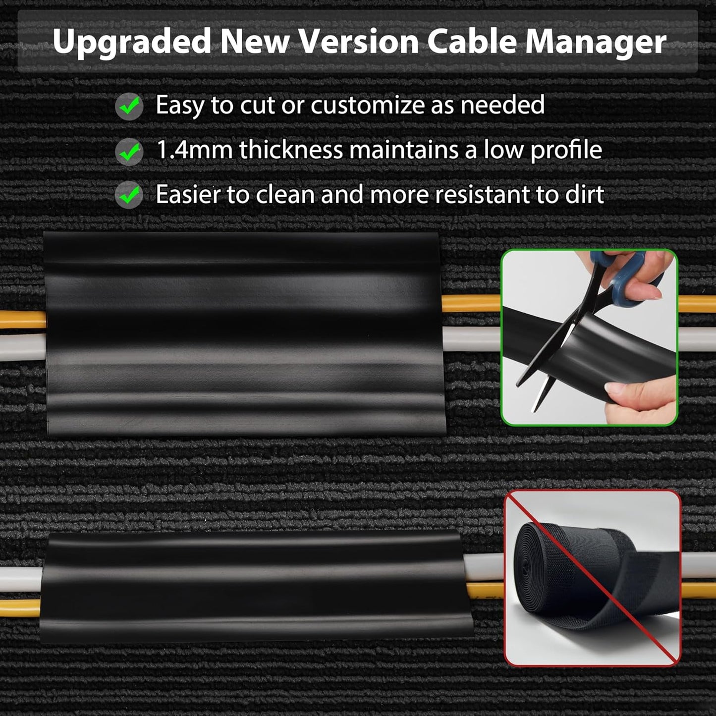 ZhiYo 8.2ft Cord Cover Floor, PVC Cord Covers for Wires on Floor, Soft Floor Cable Cover Cord Hider, Floor Cable Management Cable Protector for Commercial Office Carpet/Floors/Wall Light Brown