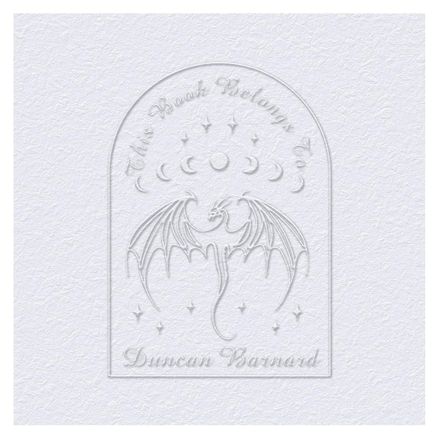 Customized Book Dragon Embosser Color Stamp with Your Name or Design Personalized Library Embosser Stamp Custom Books Business Cards Paper Documents Notebooks etc. (Dragon Theme - 003)