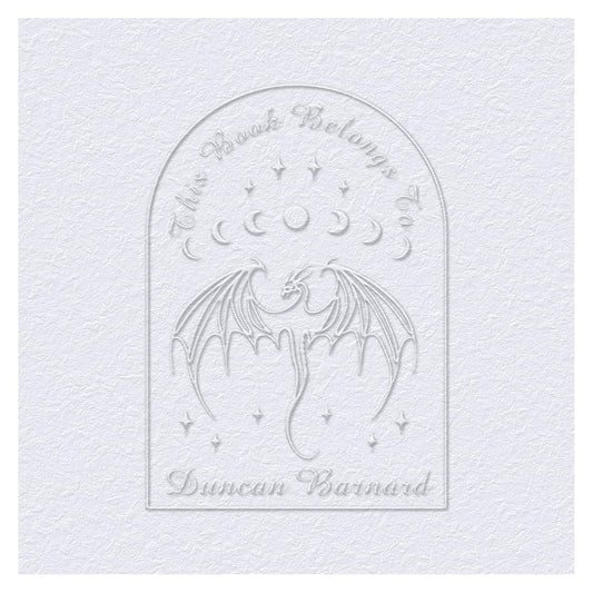 Customized Book Dragon Embosser Color Stamp with Your Name or Design Personalized Library Embosser Stamp Custom Books Business Cards Paper Documents Notebooks etc. (Dragon Theme - 003)