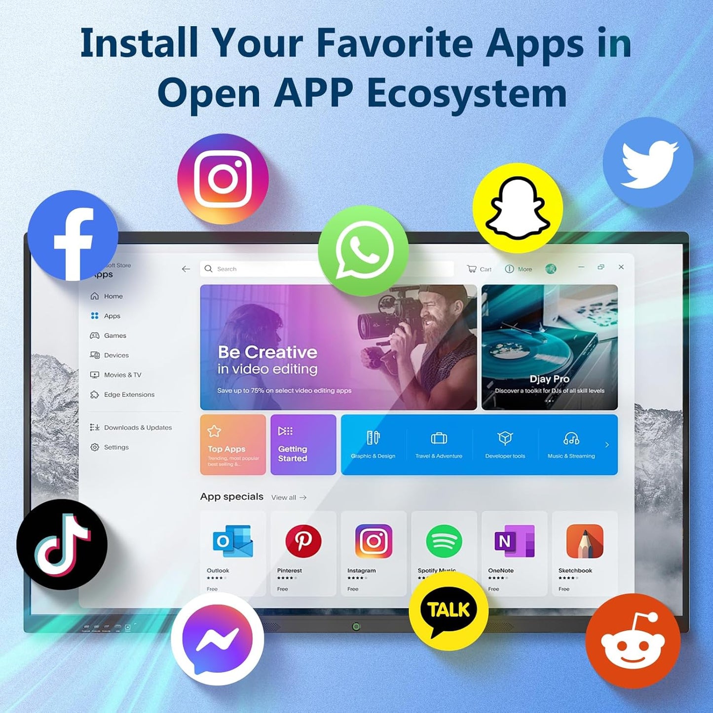 Smart Board,85 Inch Interactive Whiteboard 4K Touchscreen Built in Ultra High Definition Camera Open App Ecosystem, Digital Presentation Electronic Smart WhiteBoard for Classroom Home Office