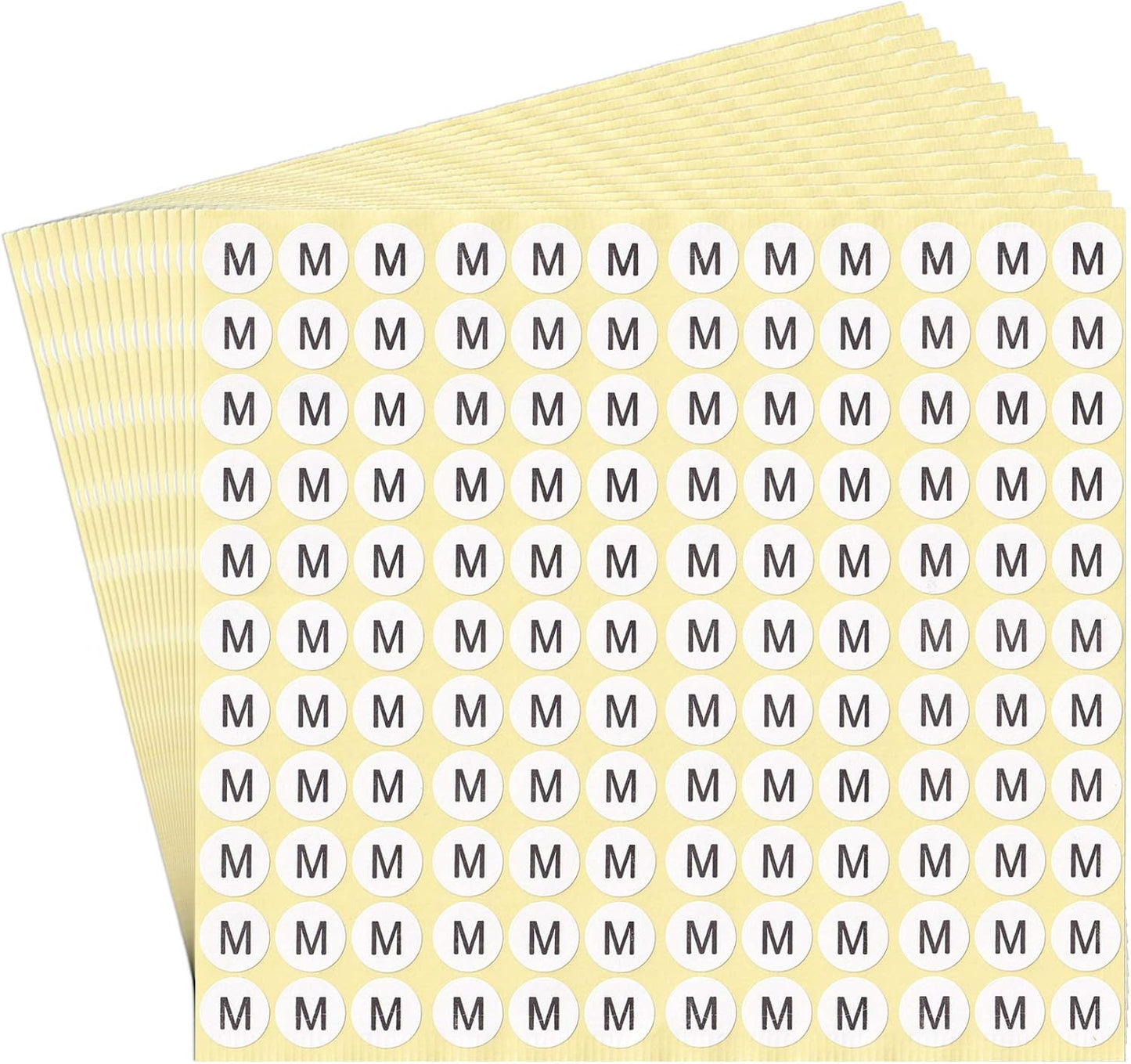 dealzEpic - Alphabet Stickers of The Letter M - Small Round Paper Self-Adhesive Peel and Stick Letter Labels - Set of 15 Sheets
