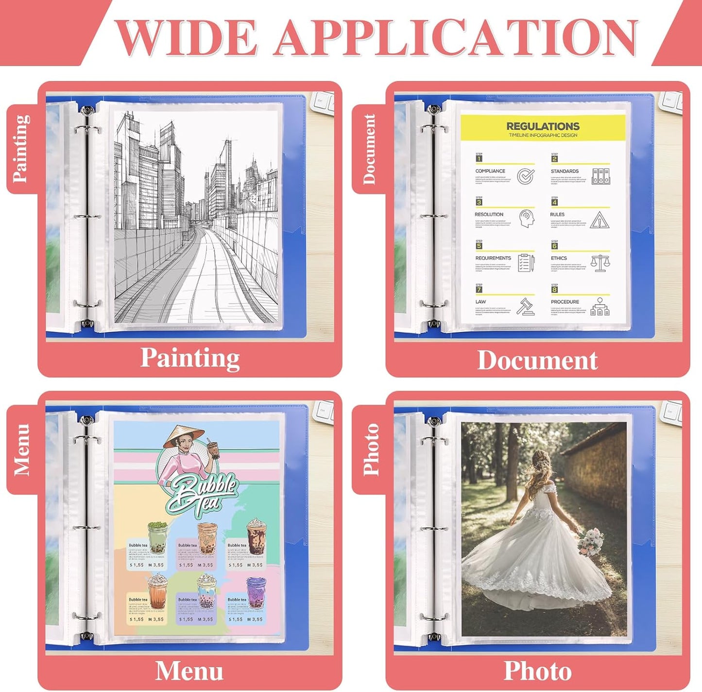 1200 Pack Sheet Protectors 8.5 x 11 inch Clear Page Protectors for 3 Ring Binder, Plastic Sleeves for Papers, Document
