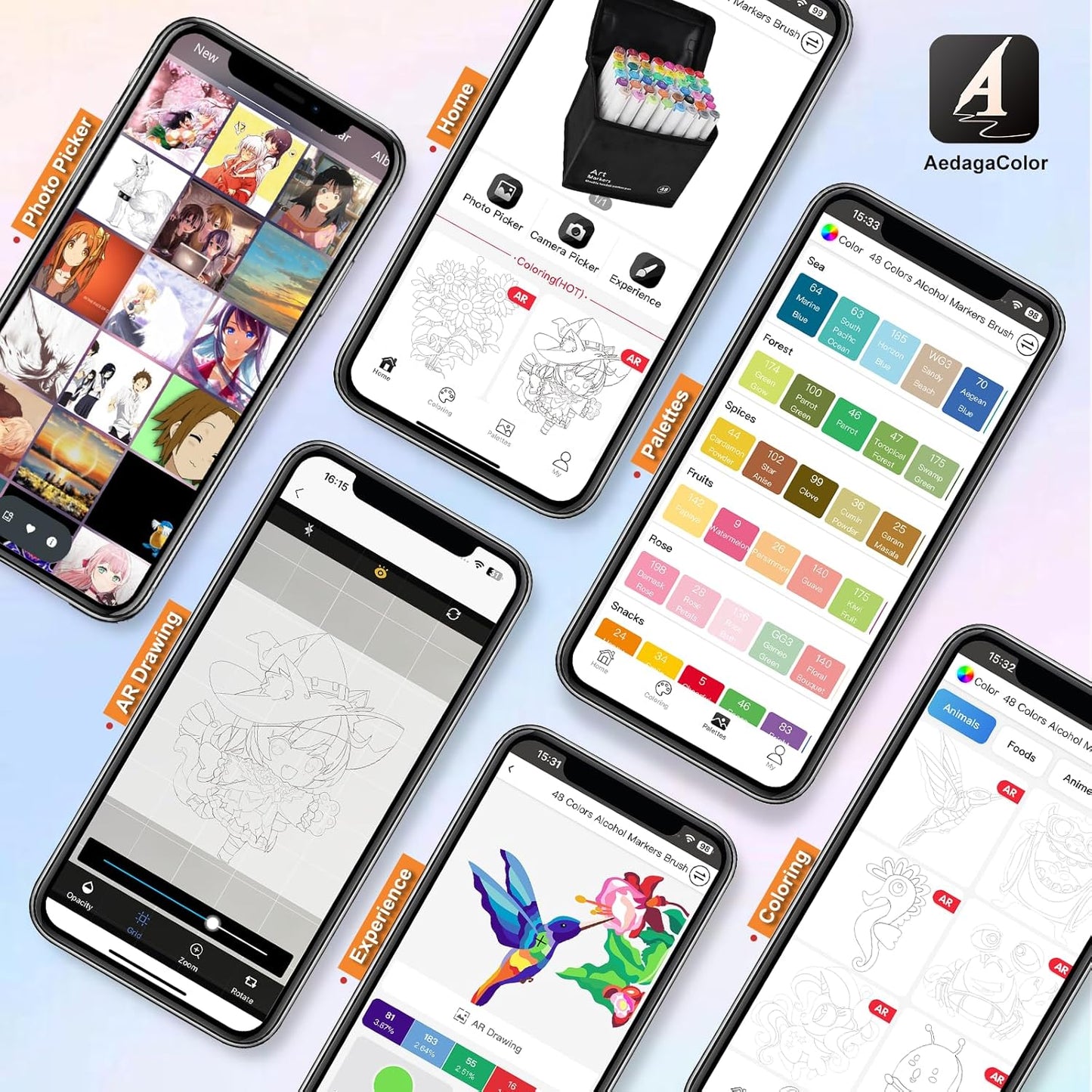 YHC 60 Colors Alcohol Brush Marker with Free App,Dual Tips Art Markers for Adults and Kids, Alcohol Based Brush & Chisel Tips Markers for Drawing, Coloring, Painting, Sketching