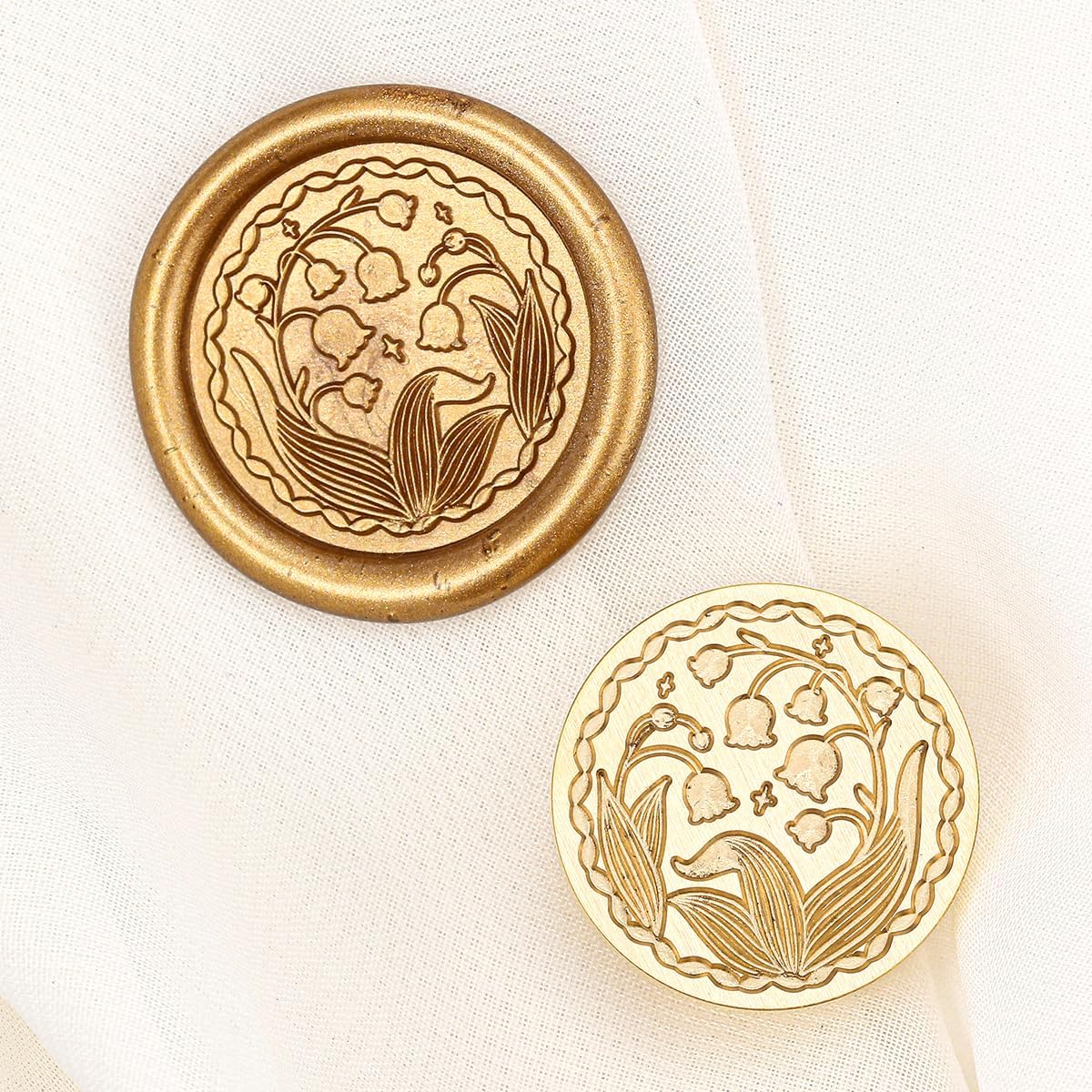 Yoption Wax Seal Stamp Gift Box Kit, 6 Pcs Botanical Sealing Wax Stamp Heads with 1 Wooden Hilt for Wedding Invitations Envelope Cards Gift Decoration (Botanical Series)