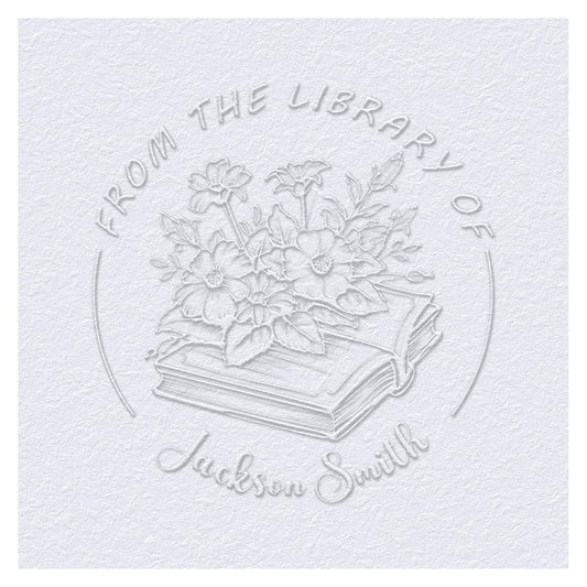 Book Embosser Custom Embosser Stamp with Your Name or Design Personalized Library Embosser Stamp Customized Books Business Cards Paper Documents Notebooks etc. (22)