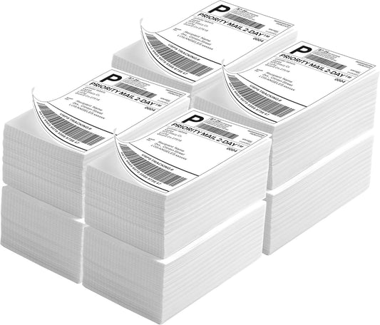 Fanfold 4" x 6" Direct Thermal Labels 4000 Thermal Printer Paper 8 Stacks Shipping Labels