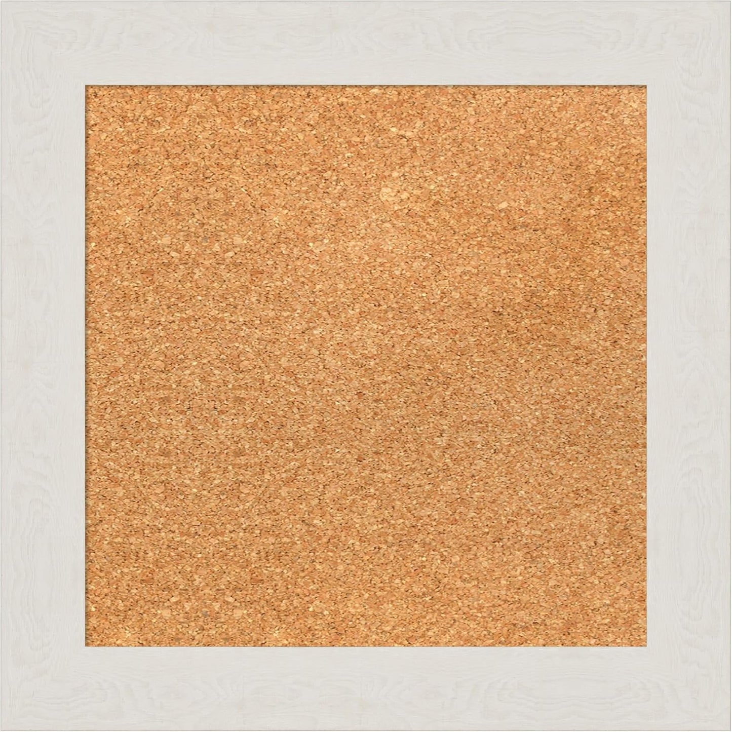 Amanti Art Natural Cork Board for Wall, 17x17 Vision Board with White Frame, Small Corkboard Office Decor for Home Organization, Country Rustic Corkboard Pinboard to Display Items for Home