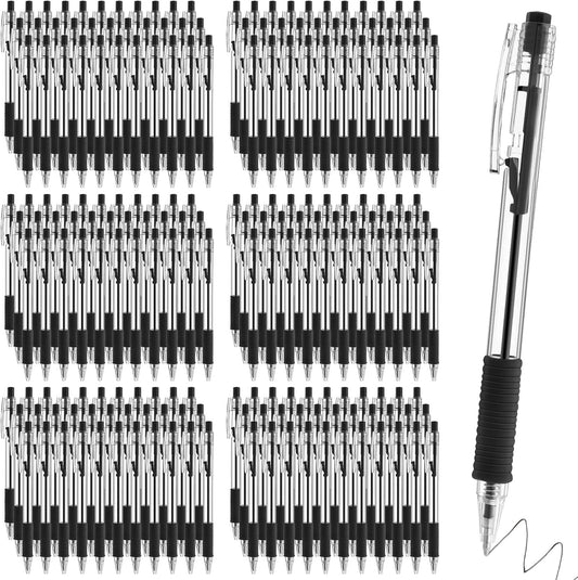 200 Pack Black Gel Ink Pens Bulk, 1.0mm Retractable Click Point Ballpoint Pens Smooth Writing with Comfortable Grip for Back to School Office Classroom Business Home Work Supplies