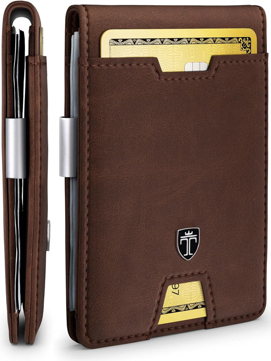 TRAVANDO Mens Wallet with Money Clip AUSTIN RFID Blocking Bifold Credit Card Holder for Men with Gift Box