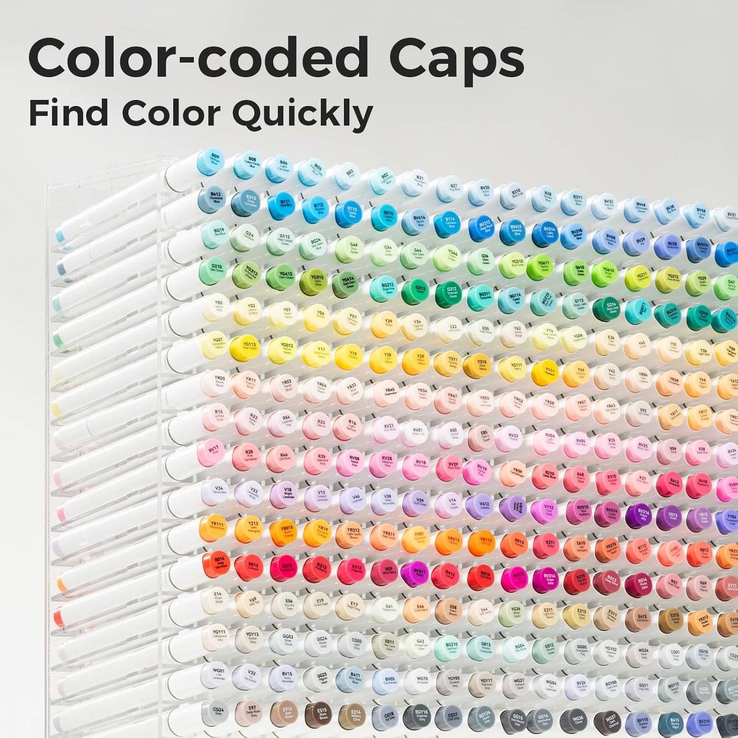 Ohuhu Alcohol Markers Brush Tip -Double Tipped Art Marker Set for Artist Adults Coloring Illustration -48 Colors -Brush & Fine -Honolulu B -Refillable