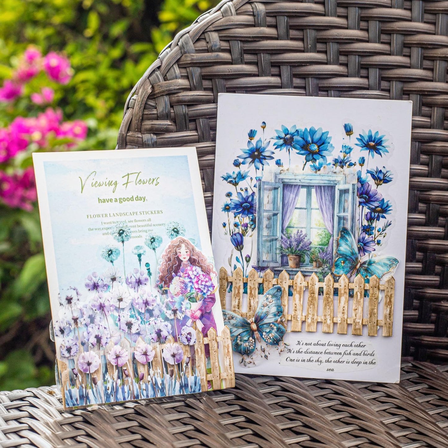 AurriiLeaf Viewing Flowers PET Sticker Set, 120PCS Floral Ephemera for Scrapbooking, Journaling, Crafting, DIY Projects, Diaries, and Art Supplies