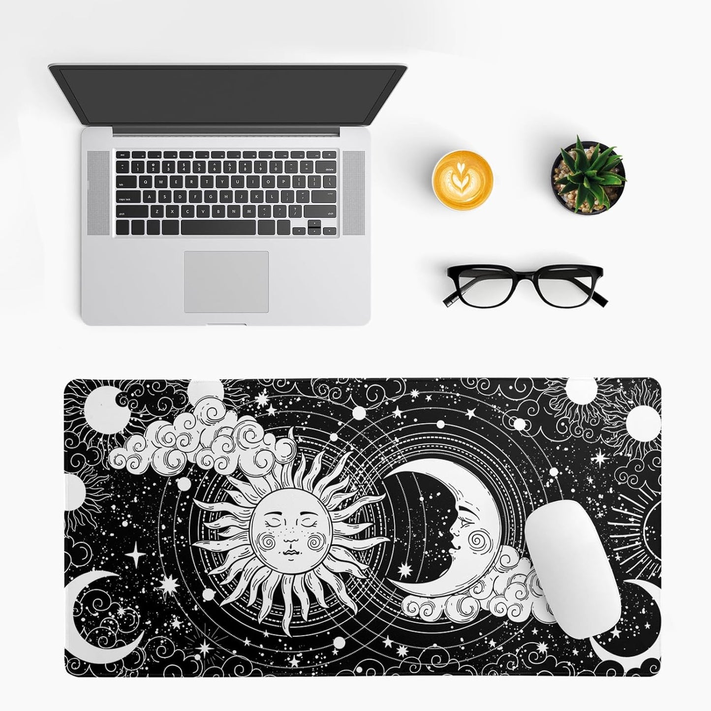 Magic Astrology Extended Big Mouse Pad Large, Gaming Mouse Pad Desk Pad,27.6x11.8 Inch Long Computer Keyboard Mouse Mat Black Mousepad with 3mm Non-Slip Base and Stitched Edge for Gaming and Office