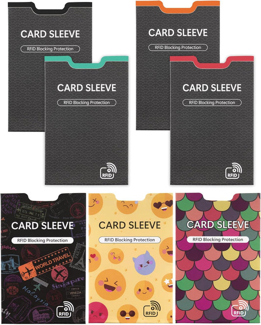 7 RFID Blocking Sleeves Identity Theft Protection Lightweight And Compact Design to Fit in Any Pocket or Wallet