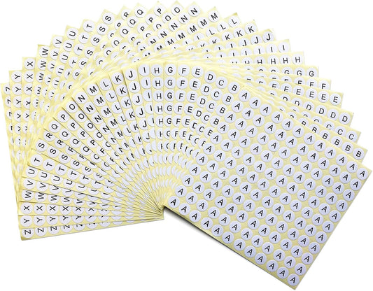 dealzEpic - Alphabet Stickers of The Letter A to Letter Z - Small Round Paper Self-Adhesive Peel and Stick Letter Labels - Set of 26 Sheets