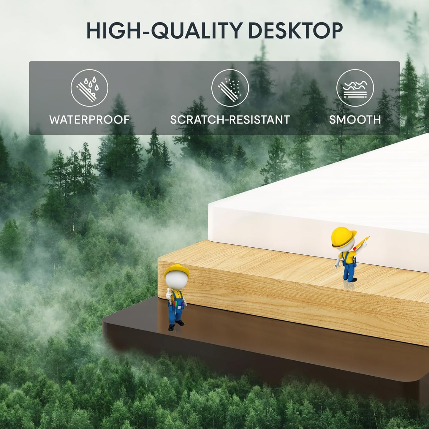 FLEXISPOT Standing Desk Electric Height Adjustable Desk with 63 x 24 Inches Splice Board, Ergonomic Memory Controller, Maple Top + White Frame