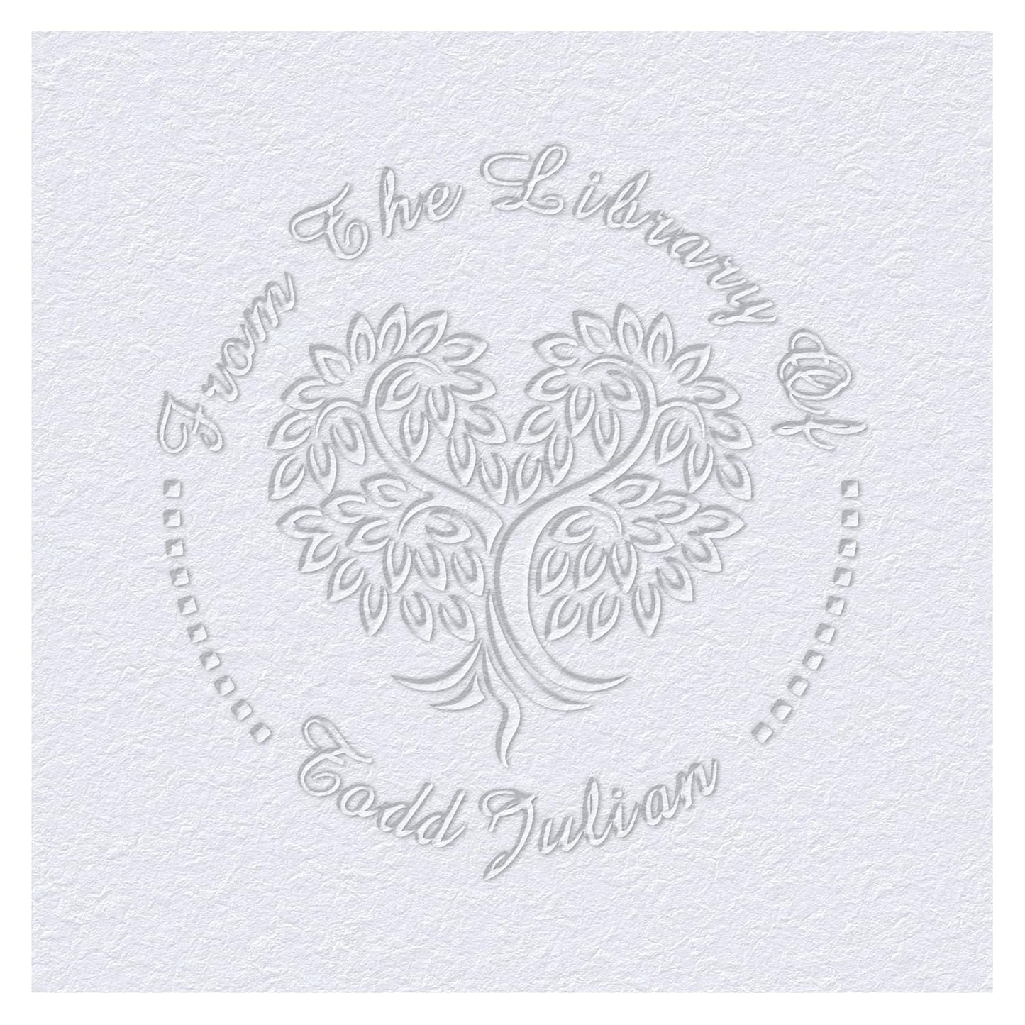 Customized Book Embosser Heart Tree of life Color Stamp with Your Name or Design Personalized Library Embosser Stamp Custom Books Business Cards Paper Documents Notebooks etc. (Tree of Life-02)