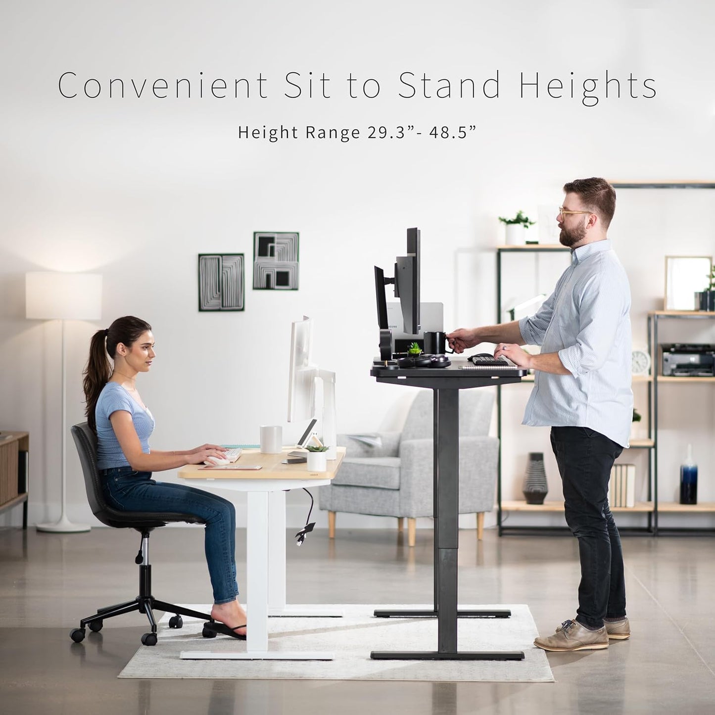 VIVO Electric 60 x 24 in Standing Desk, Memory Height Adjustment, 1B Series, One-Piece Reclaimed Wood Top, White Frame, DESK-KIT-1W6P