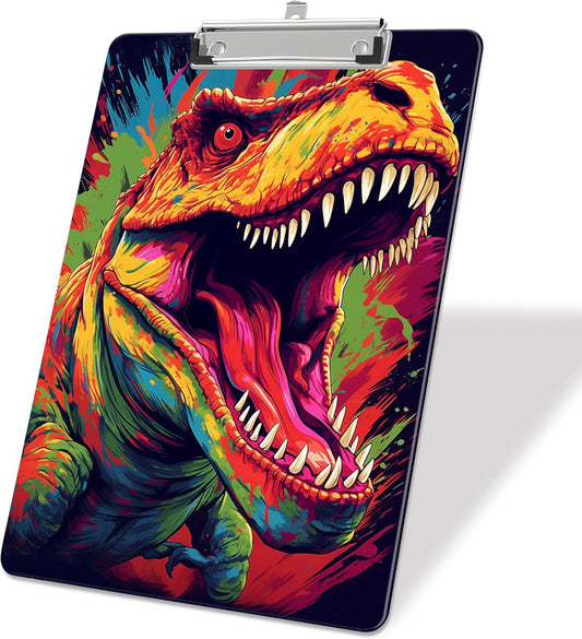 Dinosaur Plastic Clipboards,Decorative Plastic Acrylic Clipboard for Teacher Social Worker Students Office Supplies 8 * 12