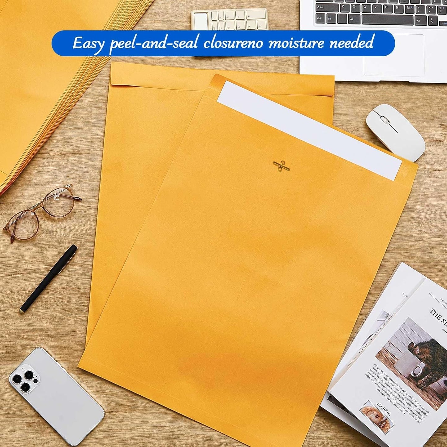 25 Pcs Clasp Envelope 16 x 20 Inch Large Manilla Envelopes with Clasp Closure for Mailing Thick Documents Home, Business, Legal or School Office Storing (Golden)