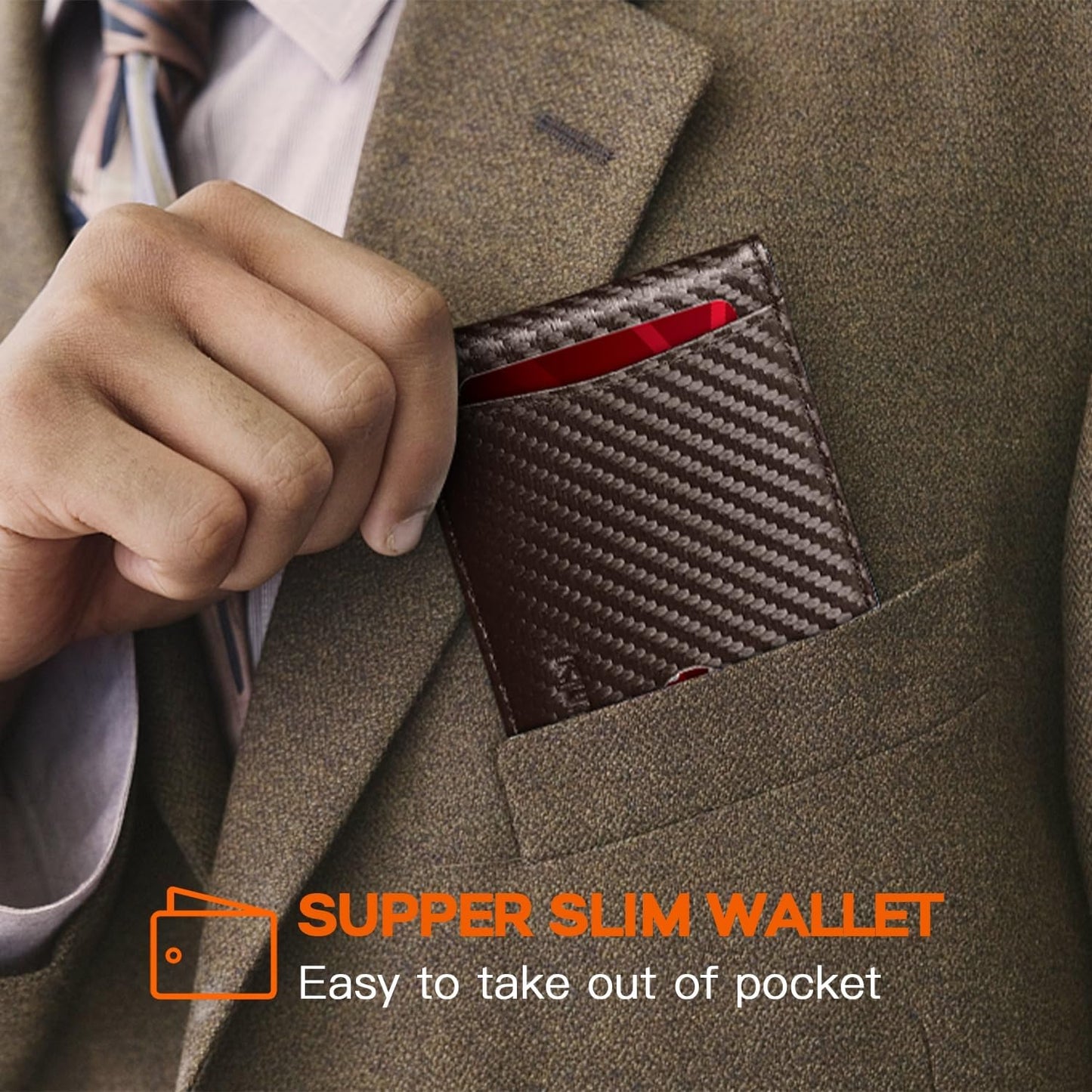 Slim Wallet for Men Genuine Leather RFID Blocking Bifold Minimalist Front Pocket Mens Wallet with Money Clip Thin Gift Box