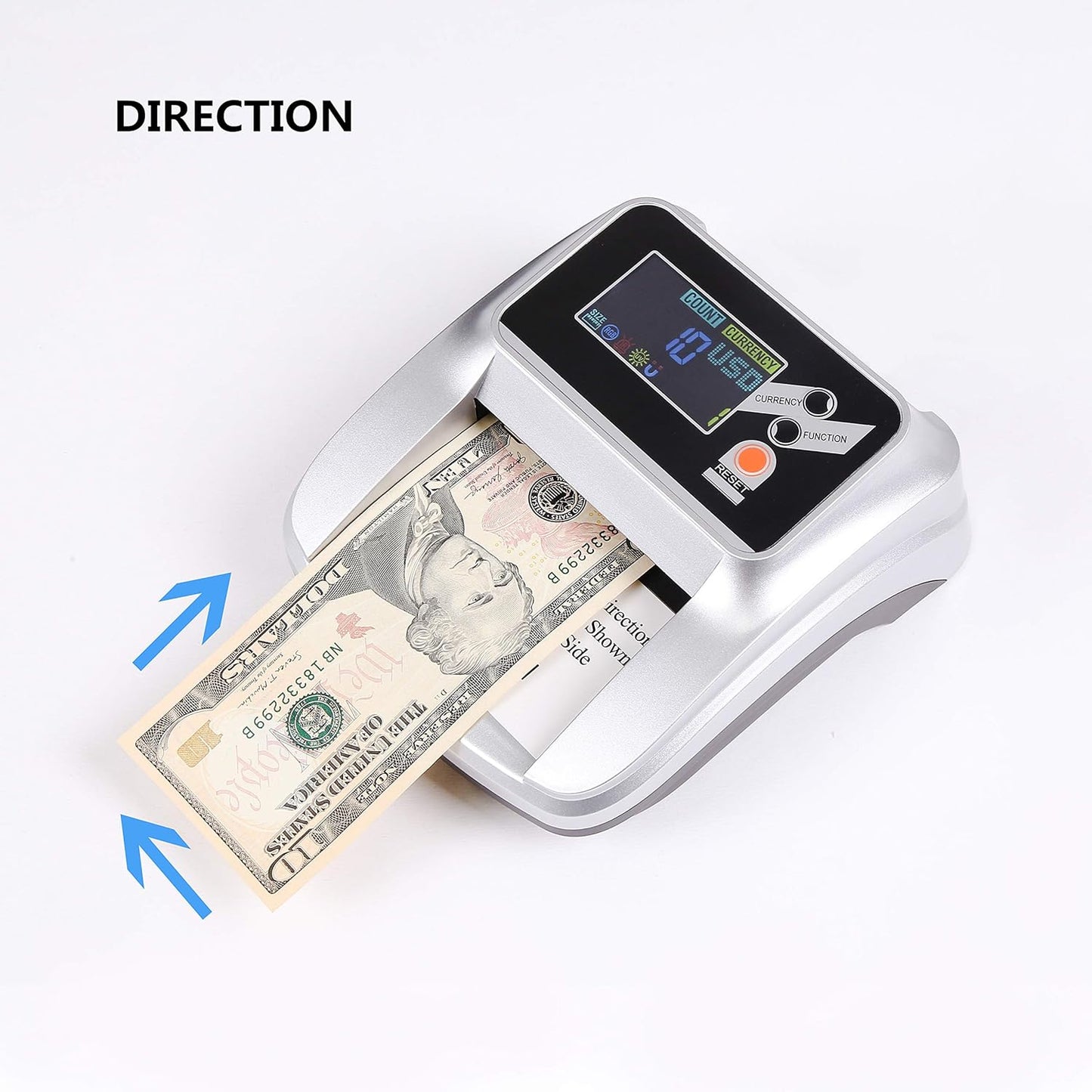 Counterfeit Money Checker Bill Detector Machine 2 in 1 with 5 Full Detection and Long-Term Service