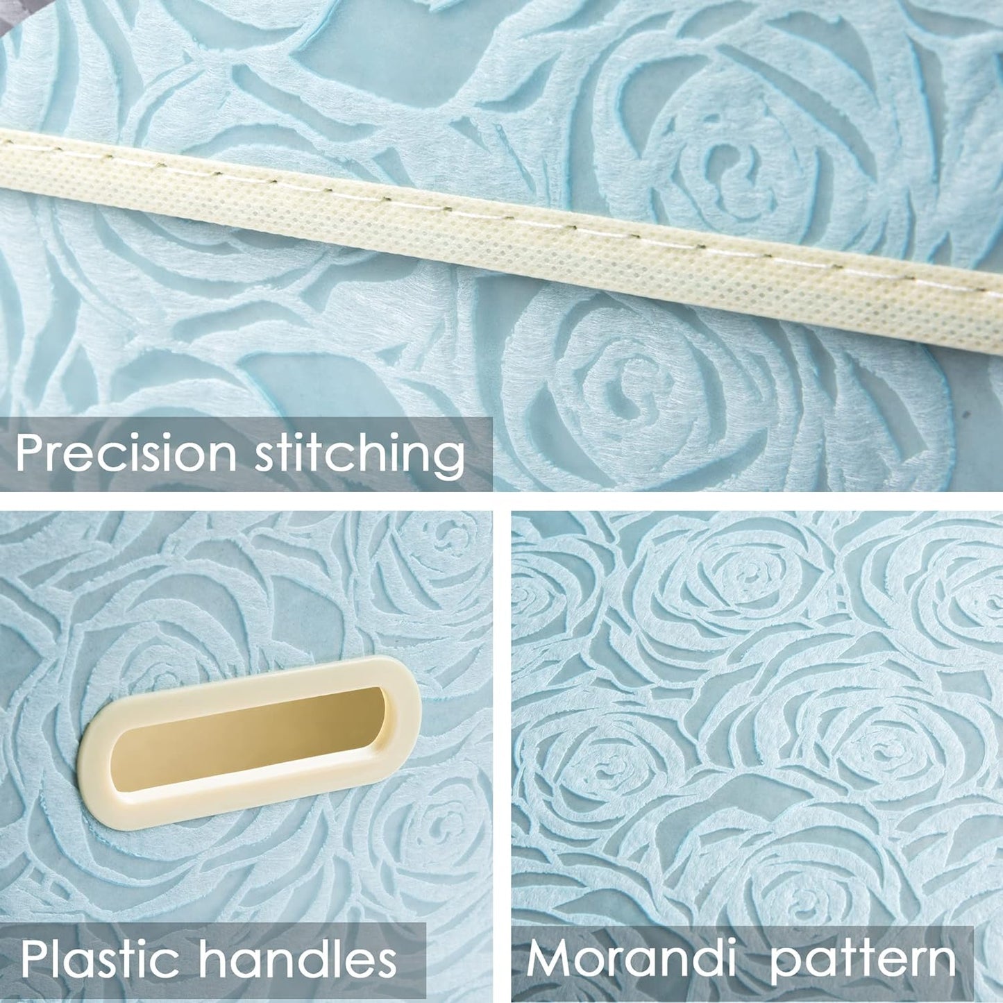 PRANDOM Collapsible Storage Boxes with Lids Fabric Decorative Storage Bins Cubes Organizer Containers Baskets with Cover Handles Divider for Bedroom Closet Living Room 9.8x7.9x6.7 Inch 3 Pack