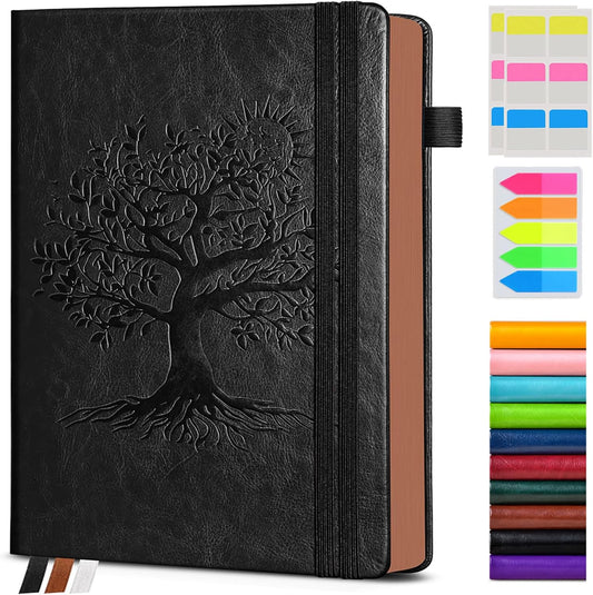 Vintage Leather Journal - 300 Page Lined Journal Notebook with Numbered Pages,A5 Notebook for Women Men,Travel Diary,Daily Journal for Writing, Note Taking, School & Work (5.8" x 8.3")