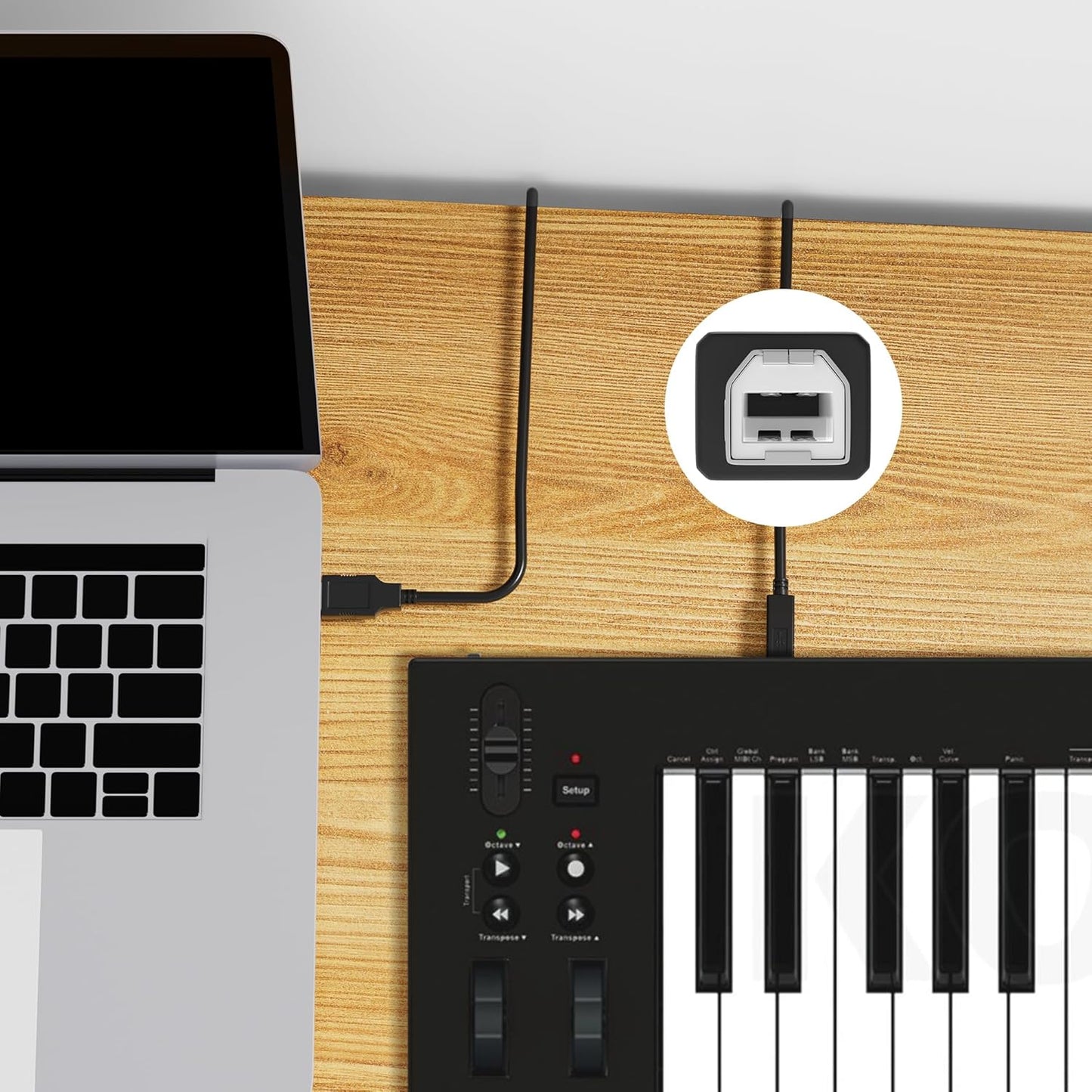 6.6ft USB 2.0 Cable Cord for PANiNi My Vision X Check Scanner, Visioneer Patriot 9650 P96501D-WU Sheetfed Scanner PC Data, Visioneer FU62AD OneTouch 7600 Flatbed Scanner Notebook Power Cord