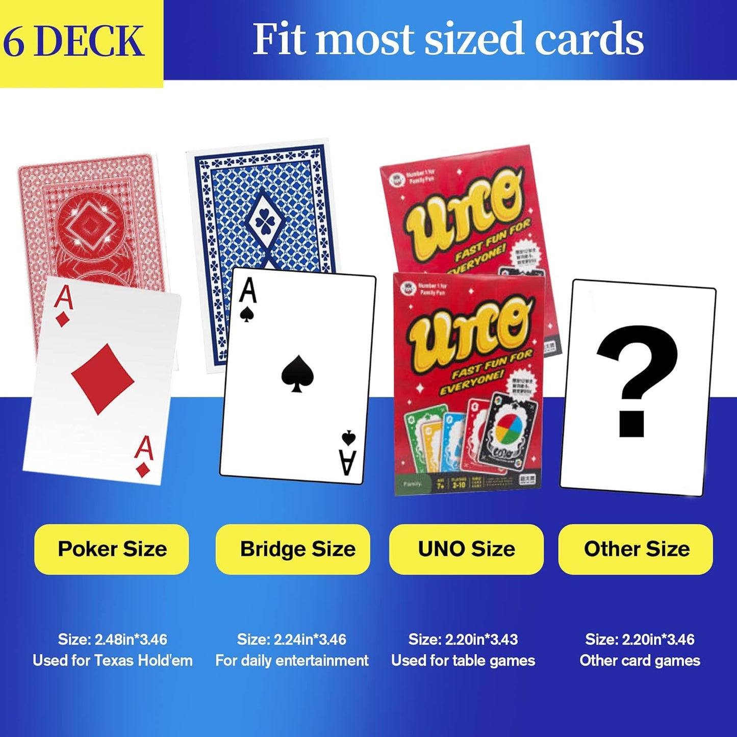 Automatic Card Shufflers 2/6 Deck (Playing Cards Included) - Battery-Operated Electric Shuffler Heavy Duty - Great for Casino, Home & Tournament Use for UNO, Blackjack, Texas Hold'em, Phase 10