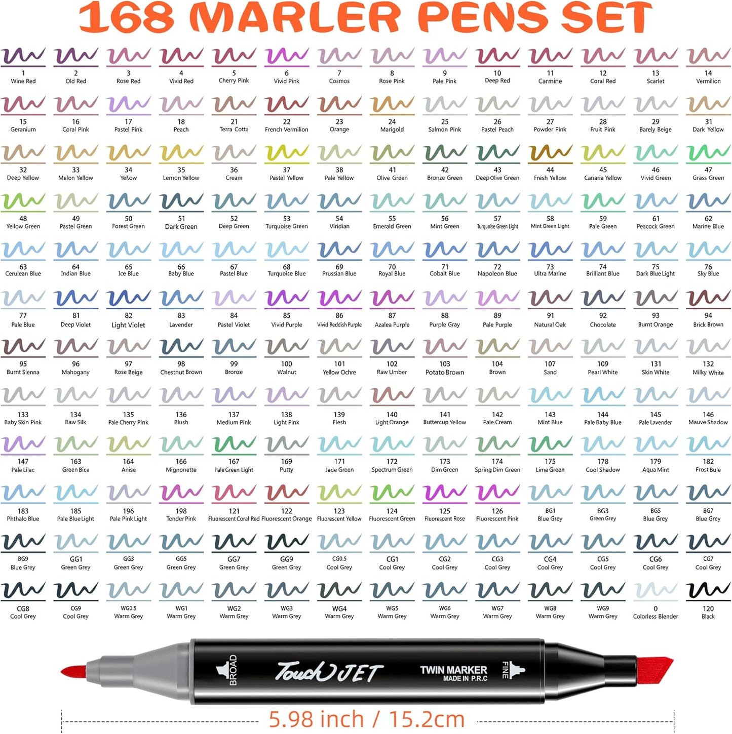 Alcohol Markers, 168 Colors Dual Tip Art Markers, Drawing, Coloring Marker for Kids Sketching Adult Coloring