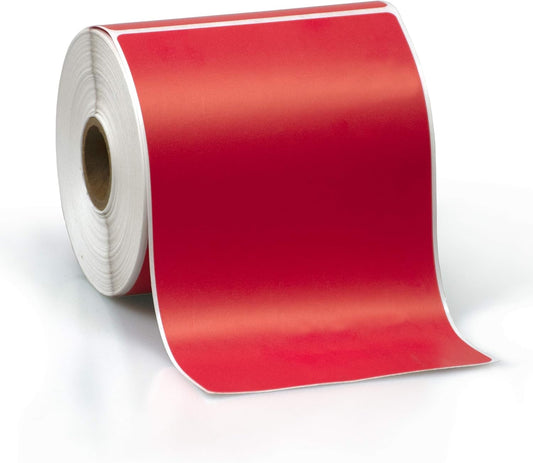 4" X 6" Direct Thermal Perforated Stickers Labels for Shipping Labels, Inventory, and Color Coding - Compatible with Zebra, Rollo, Godex and More (Red, 24 Rolls)