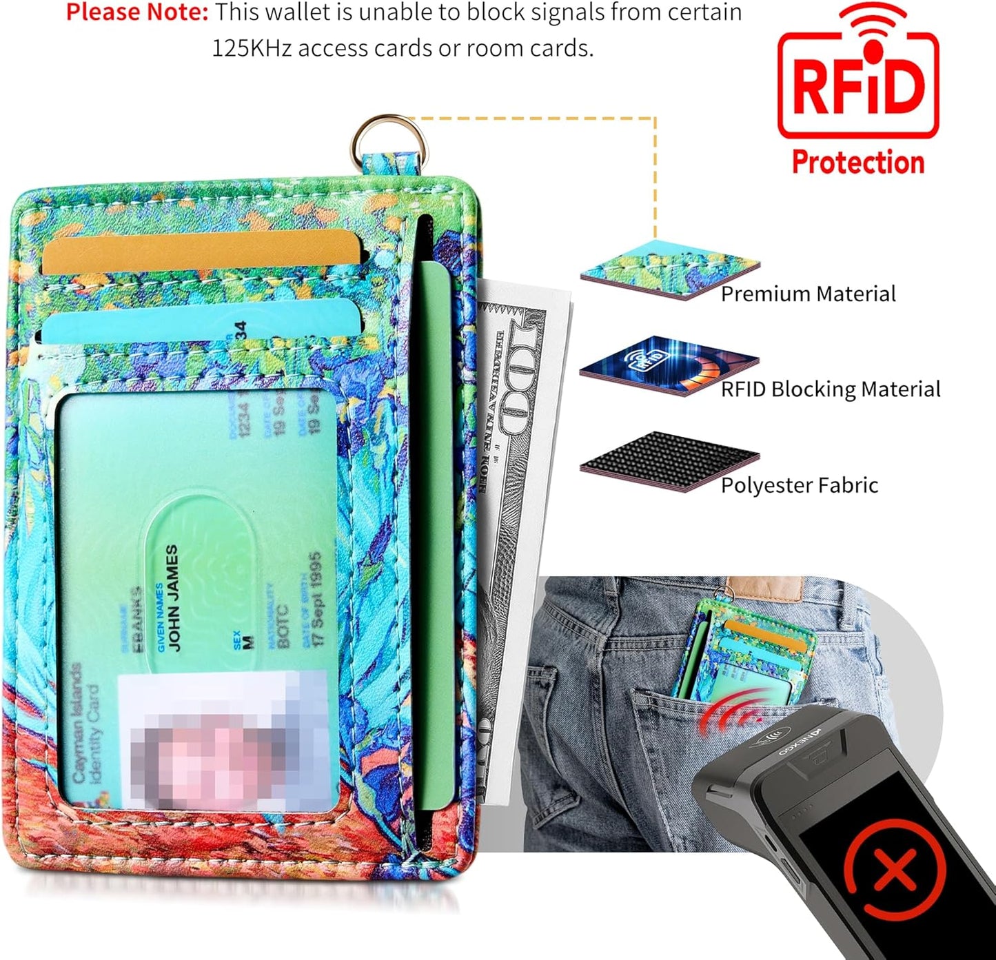 Mayski Slim Wallet, Credit Card Holder for Women, Minimalist Front Pocket RFID Blocking Card Cases, Small Wallet Women Men(Lrises)