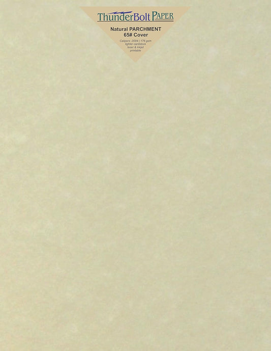 75 Natural Parchment 65lb Cover Paper Sheets 7" X 10" (7X10 Inches) Double 5X7 Card Size - Folds to 5X7 - Printable Old Parchment Semblance Through The Processing of The Pulp