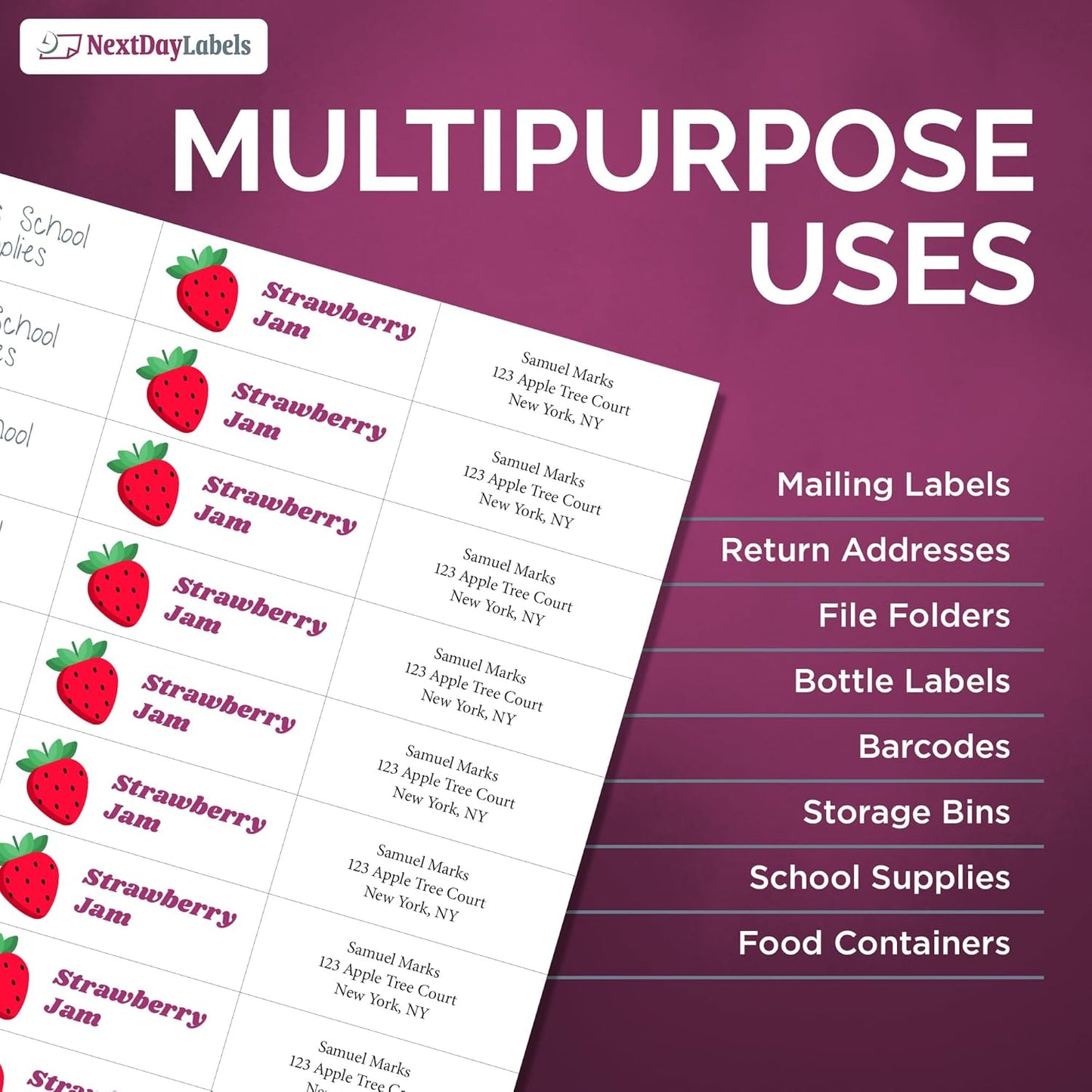 NextDayLabels - 2.83" x 1" Rectangular Sticker Labels for Printer - White Laser/Inkjet Printer Labels Return Address Labels Shipping Label Stickers (100 Sheets, 33 Per Sheet, 3300 Labels)