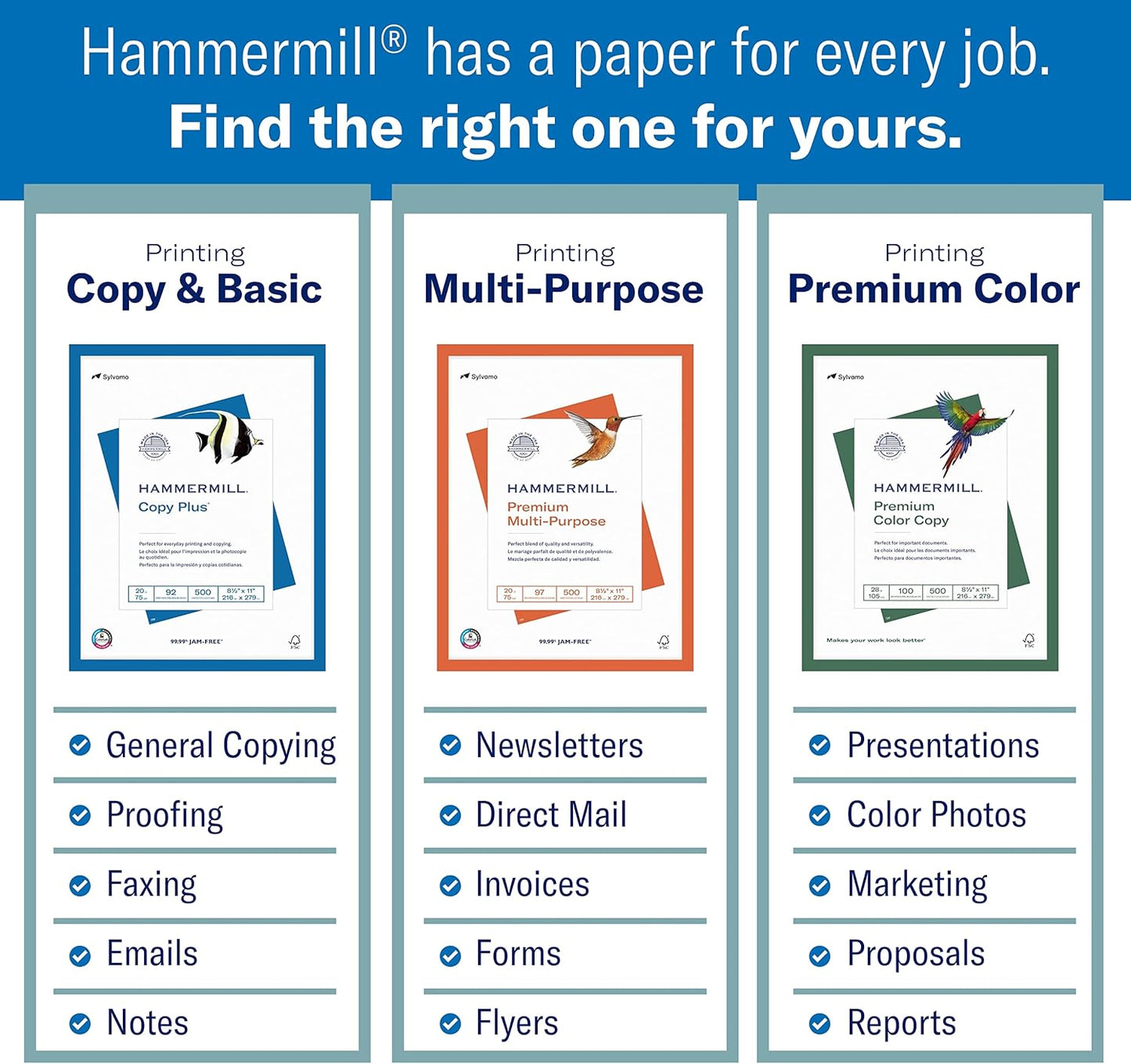 Hammermill Printer Paper, 20 lb Copy Paper, 11 x 17 - 5 Ream (2,500 Sheets) - 92 Bright, Made in the USA, 105023C