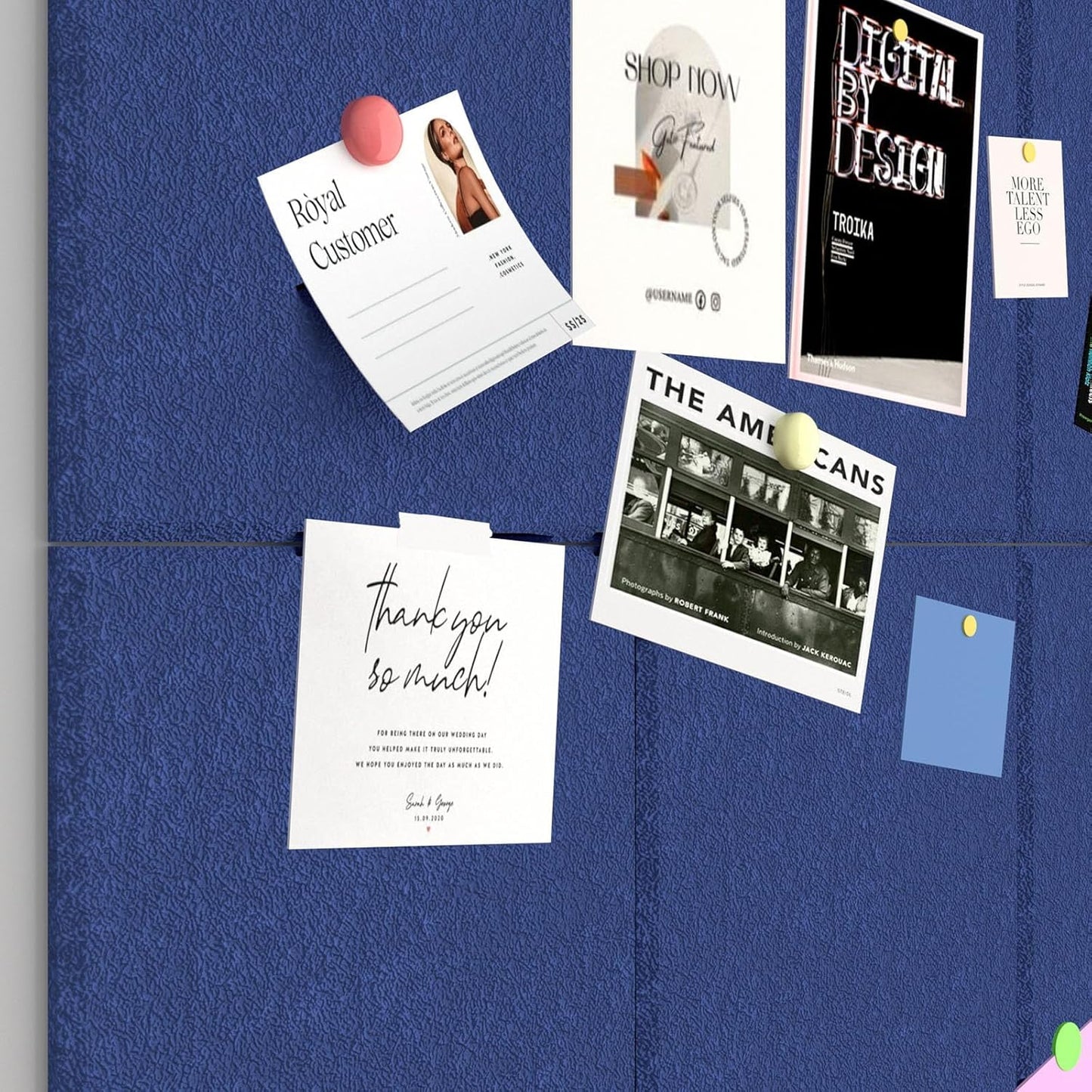 Large Cork Boards for Walls – 48 x 36 Self Adhesive Felt Wall Tiles, Ideal for Office Black Bulletin Board, Easy to Install Pin Board Photo Board