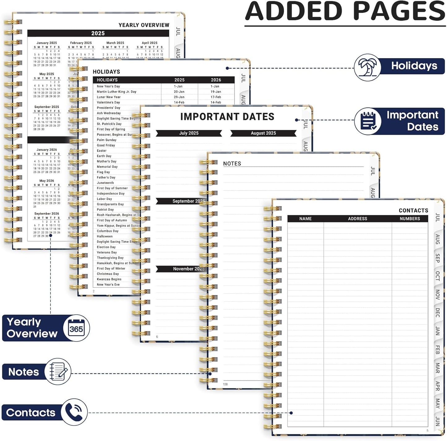 Planner 2025-2026, Academic Year Weekly and Monthly Calender Planner, July 2025 - June 2026, Spiral Bound School Planning Tool, Perfect for Teacher, Student, Women & Men - A5 (6.3" x 8.5"), Vintage