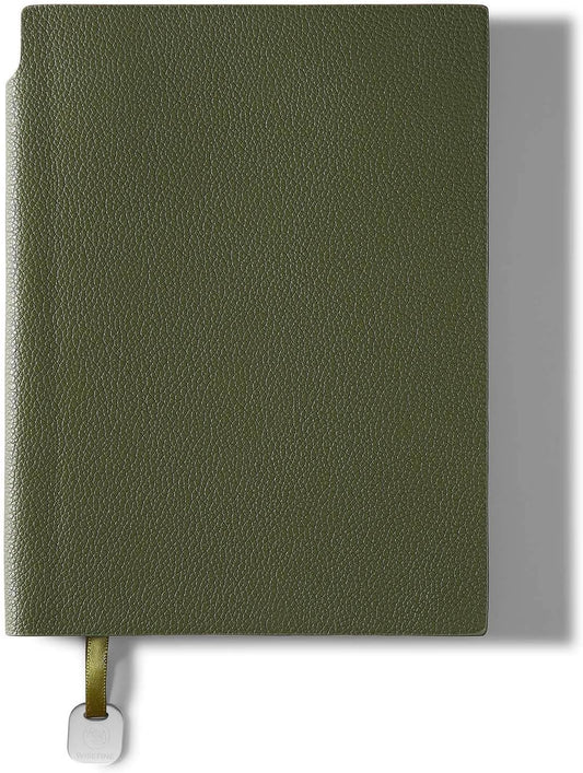 Lined Journal Notebook for Women A5 Softcover PU Leather Journals for Writing, 160 Pages Daily Journaling, College Ruled Notebooks for Work School, Business 6.38'' X 8.28'' Army Green