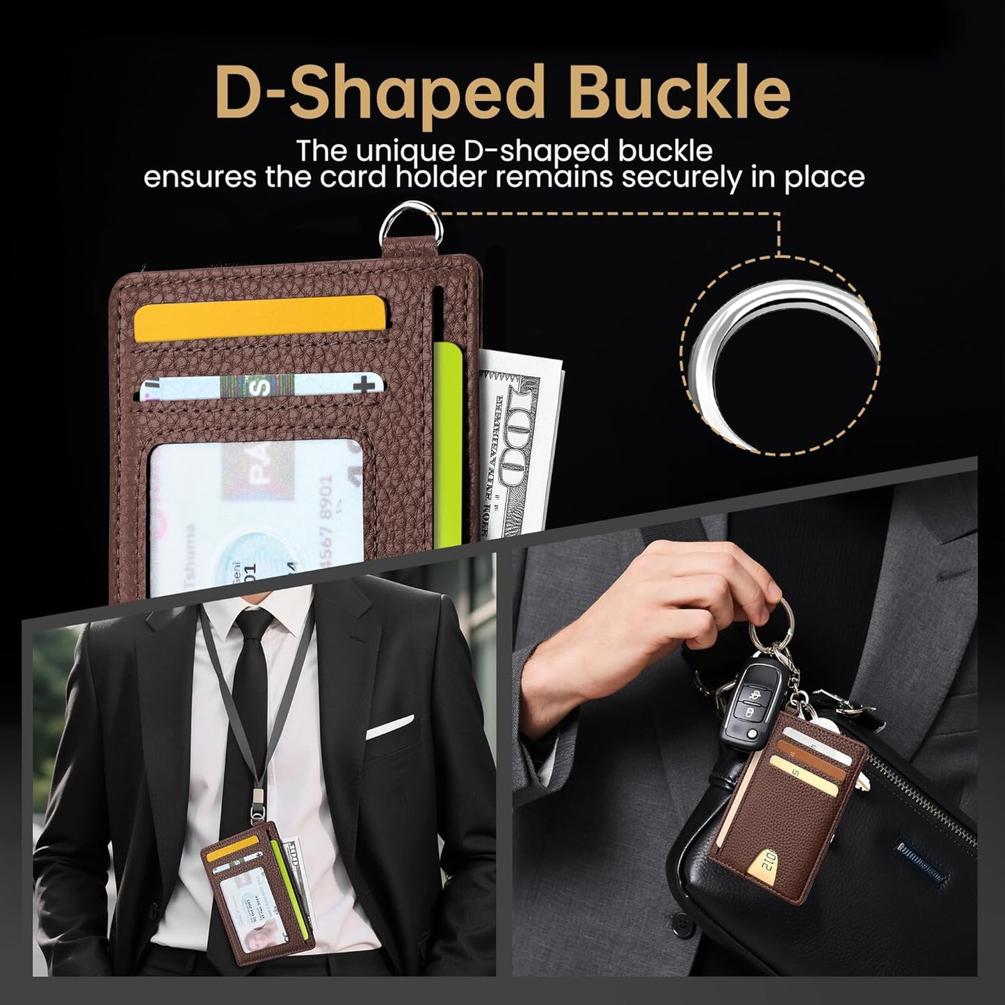 Mayski Slim Wallet, Credit Card Holder for Women, Minimalist Front Pocket RFID Blocking Card Cases, Small Wallet Women Men(Lichee Coffee)