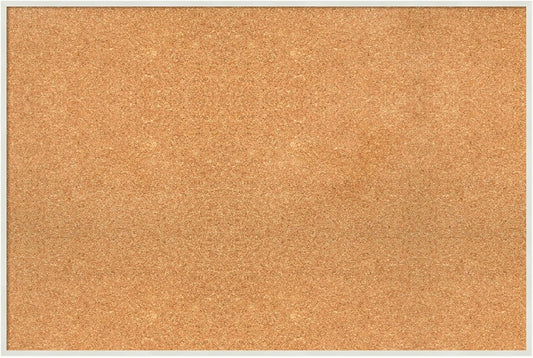 Amanti Art Natural Cork Board for Wall, 25x37 Vision Board with White Frame, Large Corkboard Office Decor for Home Organization, Modern Corkboard Pinboard to Display Items for Home Organization in