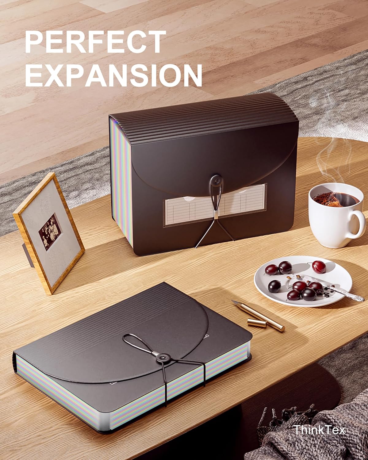 ThinkTex Accordion File Organizer, 26 Pockets Expanding File Folders, Monthly Bill Receipt Documents Organizer, Colorful Tabs, Letter/A4 Size for School, Home and Office, Classroom Must Haves