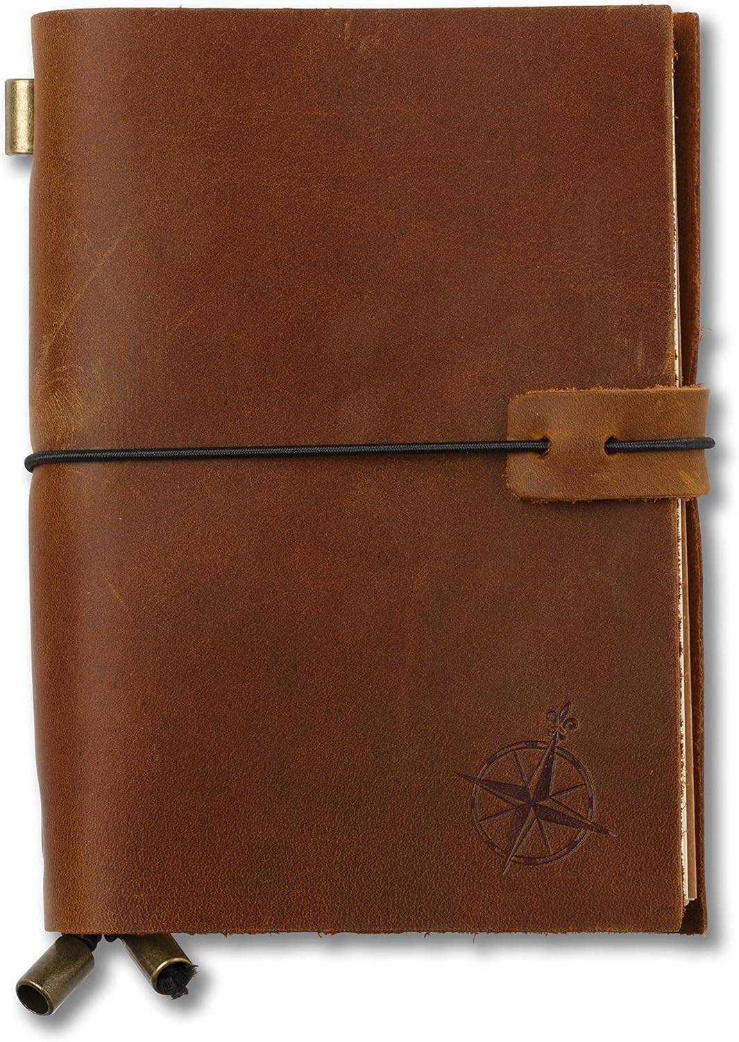 Wanderings A6 Travelers Notebook/Handcrafted Genuine Leather Journal - 4.5" x 6" - This Small Refillable Travel Journal is Rugged Enough to Capture All Life's Adventures. 100 GSM Blank Inserts