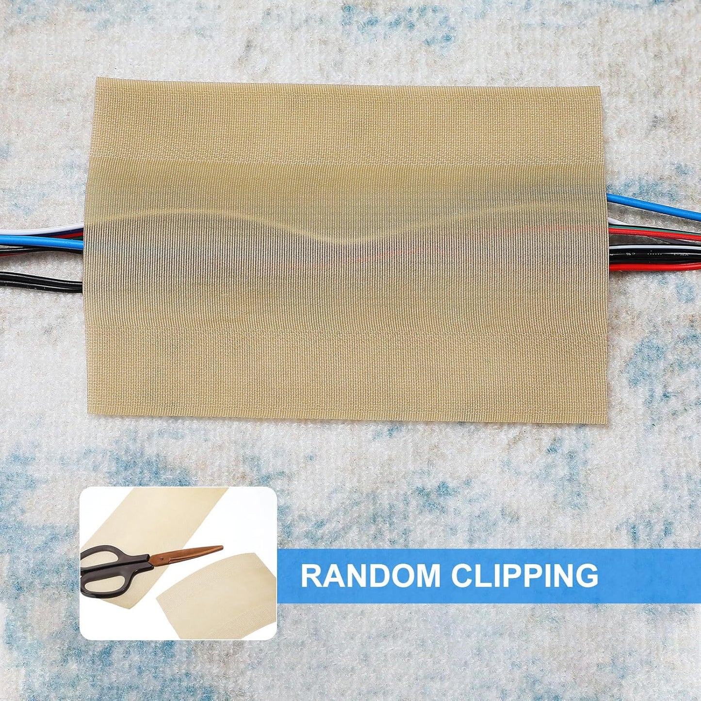 WILLBOND Carpet Cord Cover Cable Grip Floor Cover Cable Protector Management Only for Commercial Office Carpet(Khaki,9.84 ft)