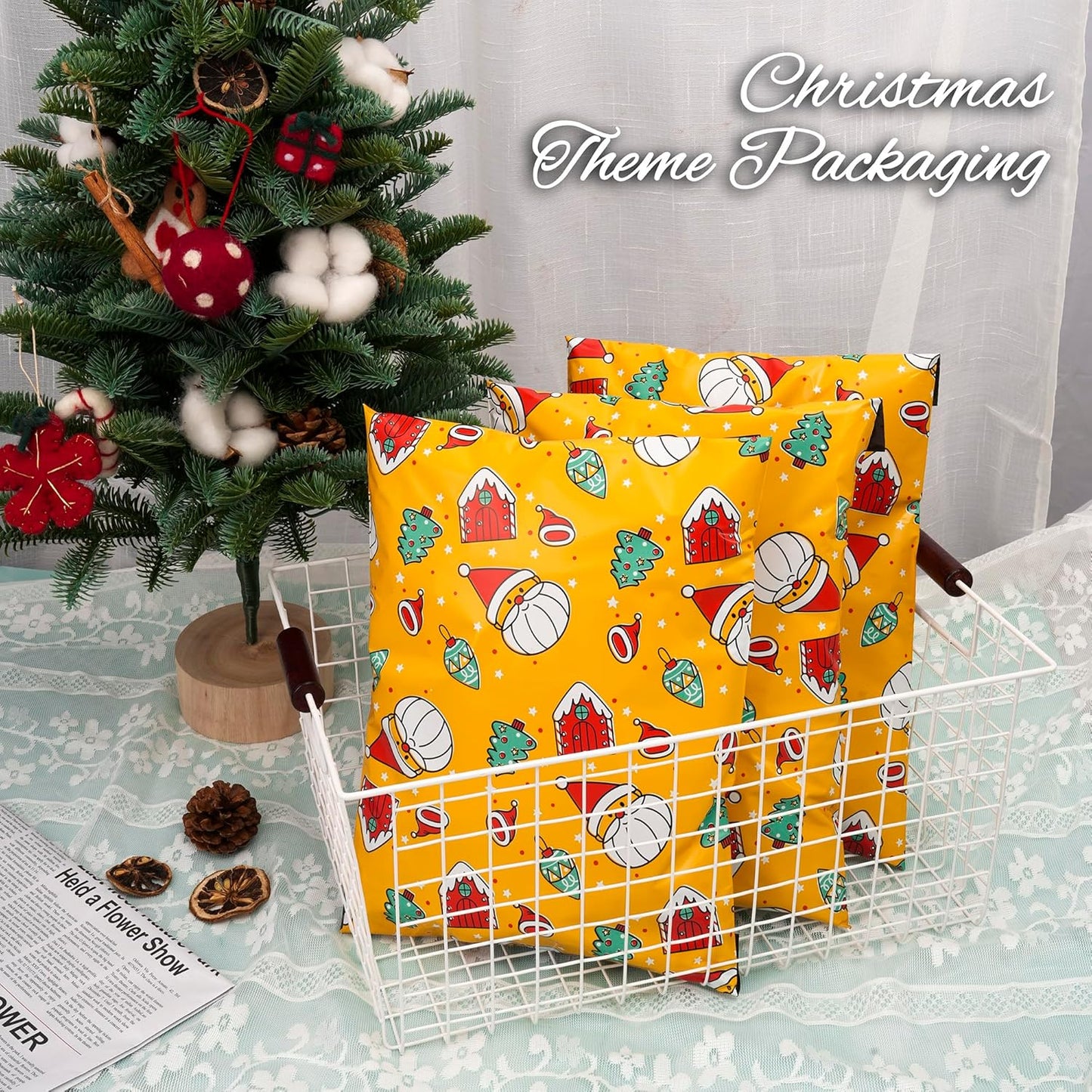 Christmas Poly Mailer 6x9 Inch 100 Pcs, Waterproof Shipping Bags for Clothing, Tear-Resistant Mailier Bags, Strong Mailing Bags with Self-Seal - Santa claus Printed