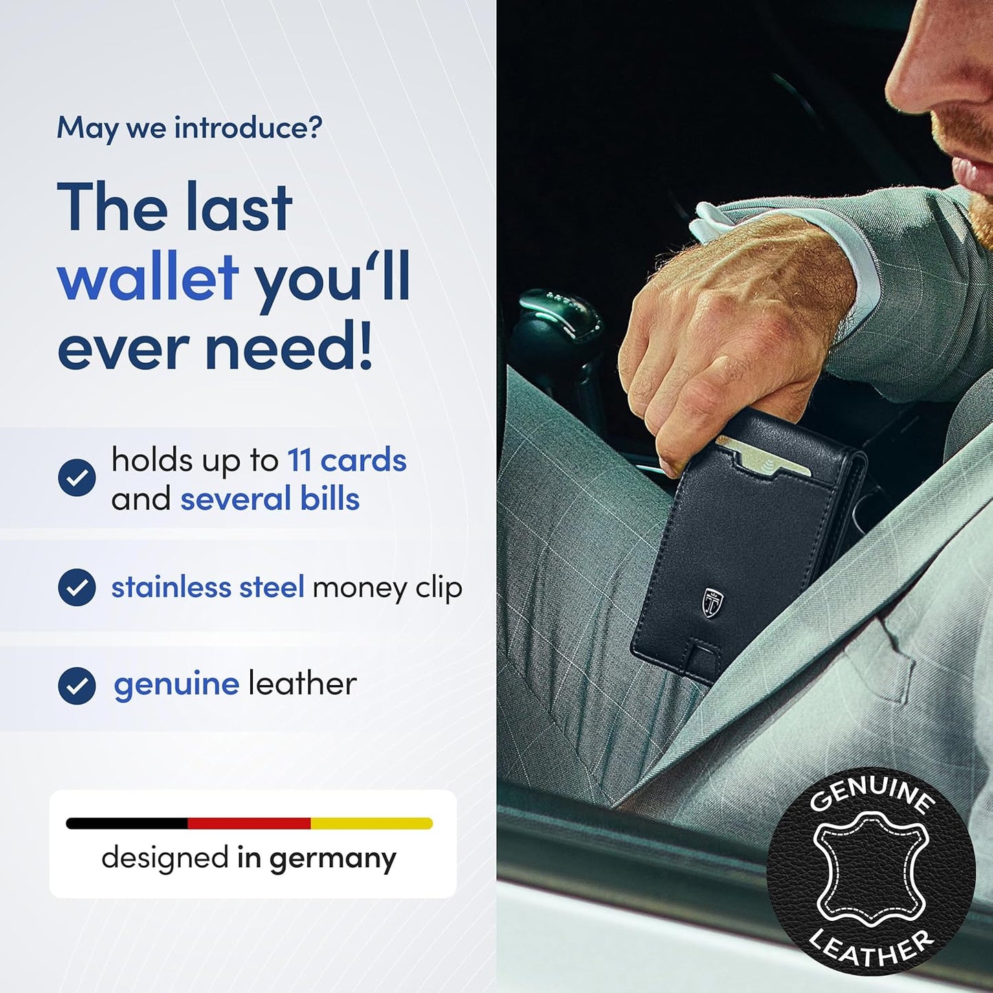 TRAVANDO Mens Wallet with Money Clip AUSTIN RFID Blocking Leather Bifold Credit Card Holder for Men with Gift Box