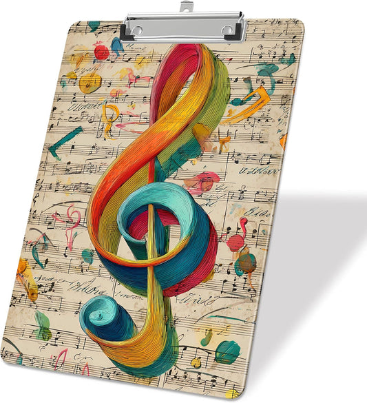 Music Note Plastic Clipboards,Decorative Plastic Acrylic Clipboard for Teacher Social Worker Students Office Supplies 8 * 12