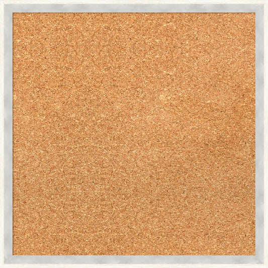 Amanti Art Natural Cork Board for Wall, 17x17 Vision Board with White Frame, Small Corkboard Office Decor for Home Organization, Modern Corkboard Pinboard to Display Items for Home Organization in