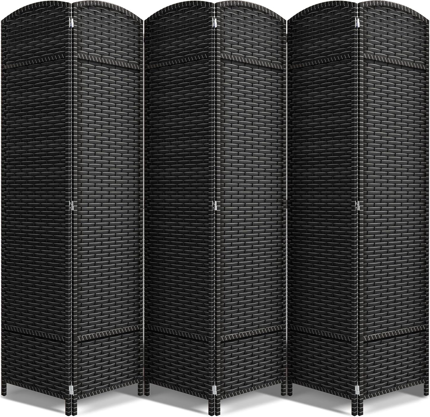 Sorbus 6 Panel Room Divider 6 ft. Tall - Privacy Screen, Extra Wide Double Hinged Panels, Mesh Hand-Woven Design, Partition Room Dividers and Folding Privacy Screens, Wall Divider for Room Separation